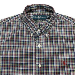 Ralph Lauren Classic Fit Button Down Shirt M Big Multicolor Plaid Pony